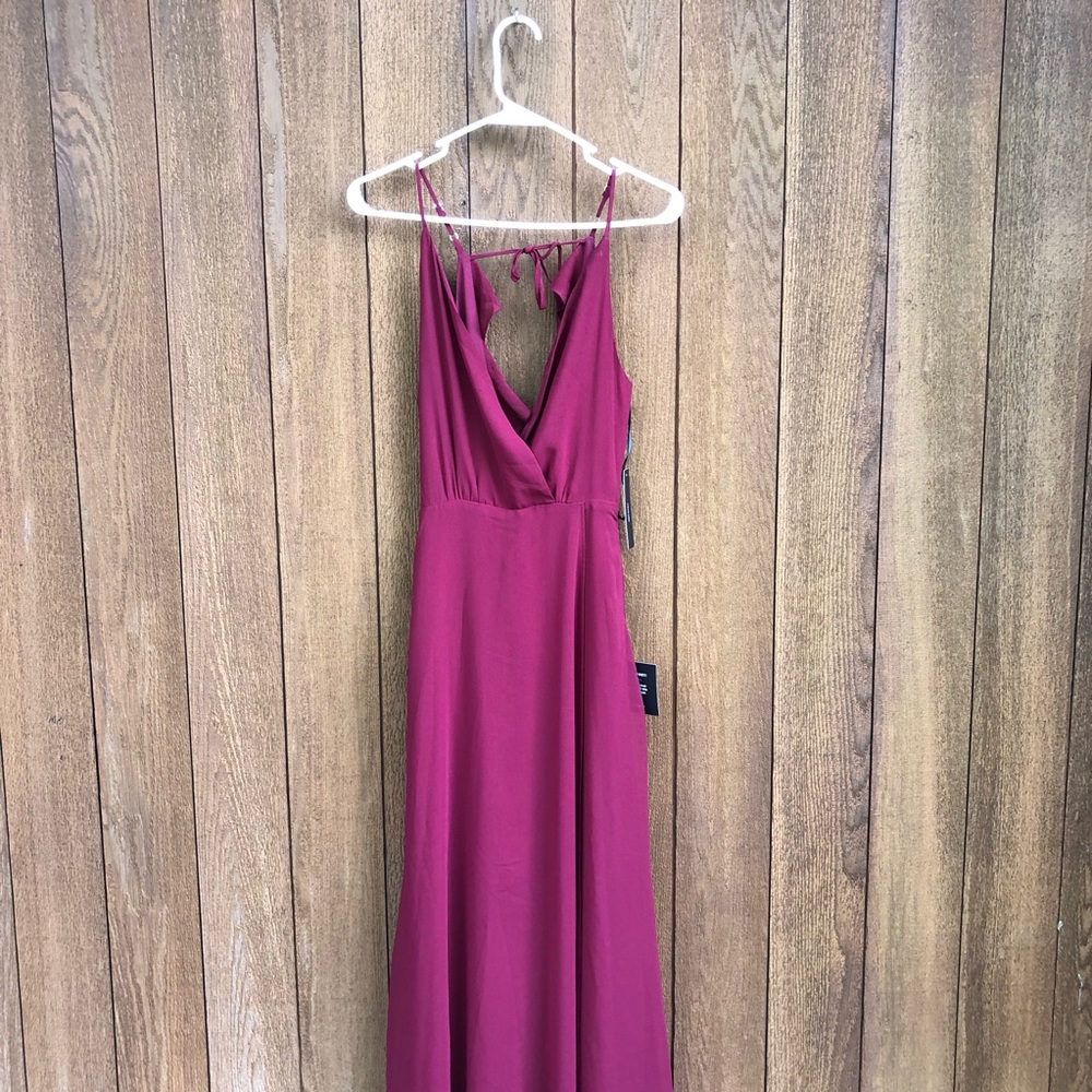 Lulus long formal red dress gown bridal XS NWT